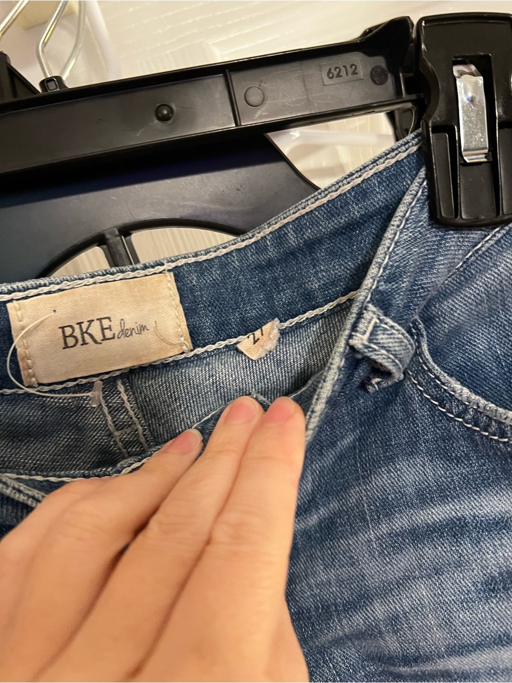 BKE Distressed Blue Denim Cutoff Shorts - Picture 4 of 4
